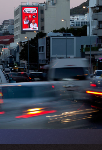 Media placements on a city street